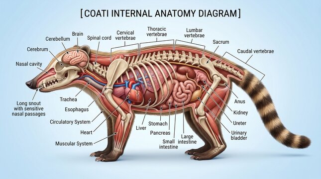 Coati Internal Anatomy Diagram