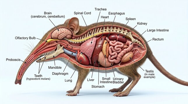 Elephant Shrew Internal Anatomy Diagram