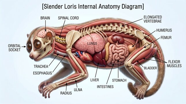 Slender Loris Internal Anatomy Diagram