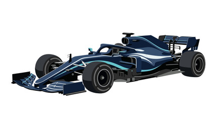 Obraz premium Blue sleek aerodynamic racing car design for modern formula one engineering showcases speed and power. Ideal for automotive, racing ads.