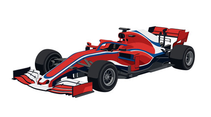 Formula racing car in patriotic colors ideal for sportsrelated designs, speed and track promotions, auto racing advertisements, and vehicle concepts. © se