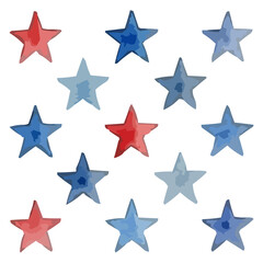 Obraz premium Watercolor illustration of a USA star