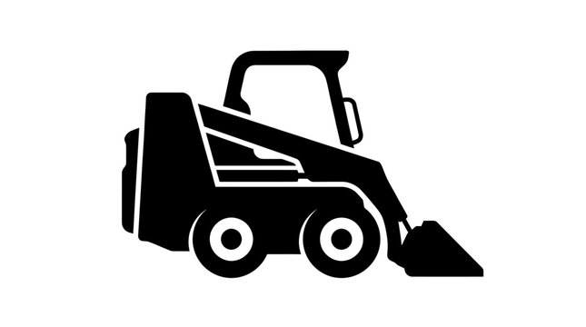 Heavy construction skid steer loader machinery silhouette