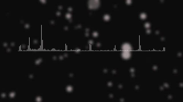 "Circular audio spectrum visualizer with animated frequency bars radiating around a central circle, smooth rhythmic motion, seamless loop, transparent background,