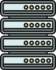 Fototapeta premium Stacked server rack representing data center technology and infrastructure