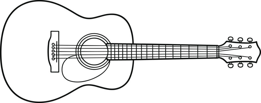 Simple acoustic guitar line drawing