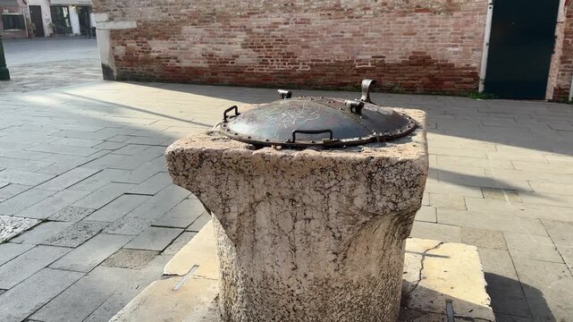 600 Year Old Fountain in Venice Italy Historic Neighborhood Architecture
