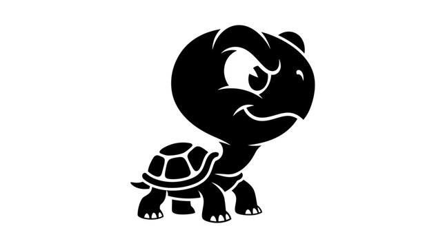 Cartoon turtle with big eyes.