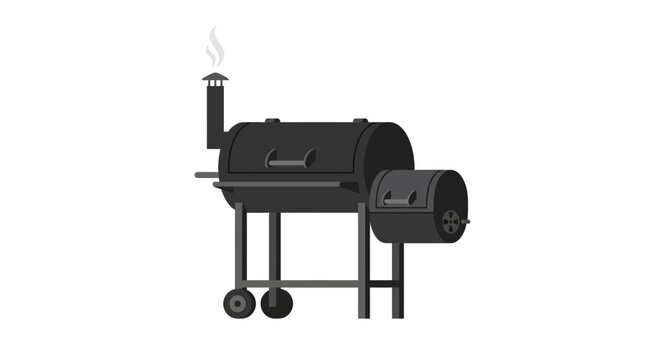 Outdoor charcoal barbecue smoker with side firebox and chimney, a versatile cooking grill for backyard gatherings and culinary enthusiasts
