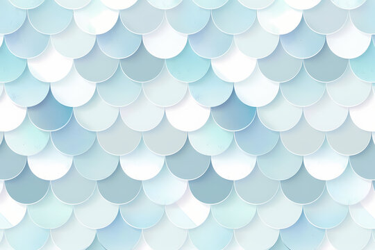 Pale blue and white seamless fish scale pattern background