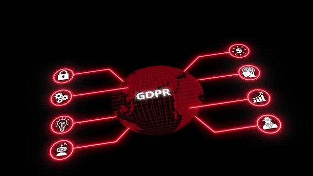 Gdpr data privacy concept: digital globe with cyber security
