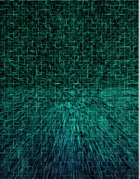 Green digital binary code data pattern with numbers and letters