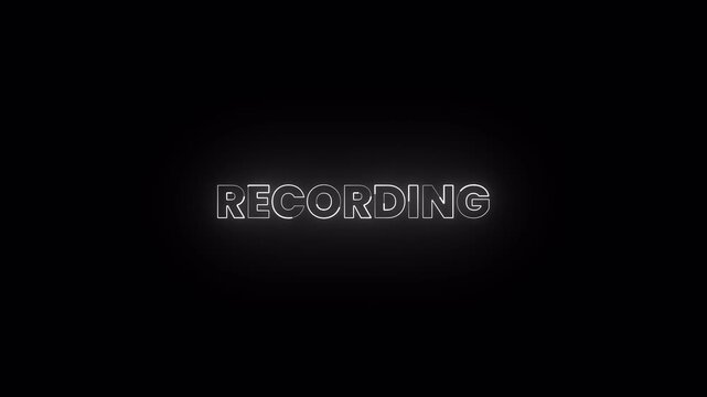 Recording Icon Button Animation on Alpha Channel,rec icon, rec button 4k animation on white and black background , Animated recording button with red light and the word rec pulses gently.