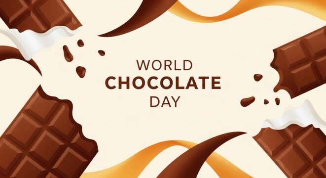 World Chocolate Day Creamy Melted Chocolate Banner Design