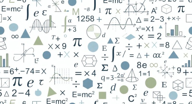 Mathematics Formula Seamless Pattern Background for STEM Theme
