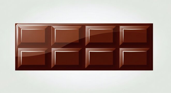 Minimal Chocolate Bar Illustration on Clean Background