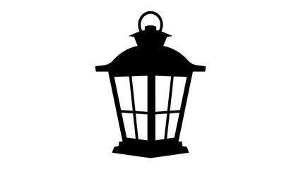 Vintage Lantern Silhouette: A striking silhouette of a vintage lantern, its classic design evoking a sense of history and warmth. © Md