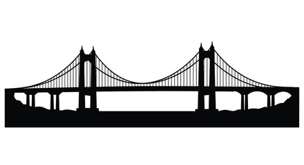 Fototapeta premium Golden Gate Bridge Silhouette Against White Background
