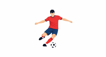 Fototapeta premium A soccer player performing a sharp Cruyff turn dribbling move, twisting the body with the ball behind the standing leg, agility and deceptive movement, minimalist sports graphics, minimalist