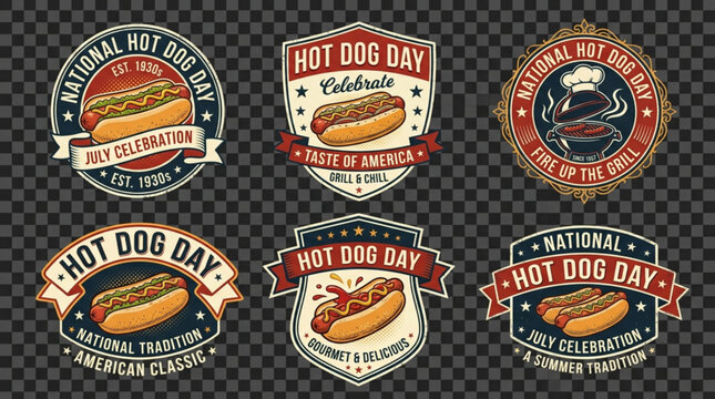 National hot dog day badges