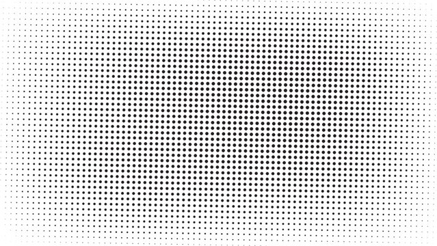 Halftone square pattern background, black and white geometric gradient texture, minimalist pop art vector overlay for comic book design
