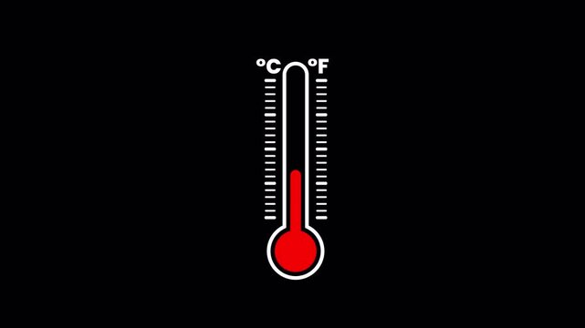 Animated Thermometer Icon with Rising Temperature Seamless Loop