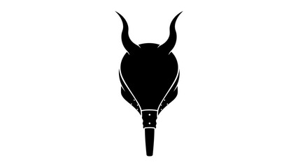 Black Silhouette of a Ram's Head with Horns and Bellows Nozzle: A striking black silhouette features the head of a ram with prominent curved horns, transitioning into a bellows nozzle. © Md