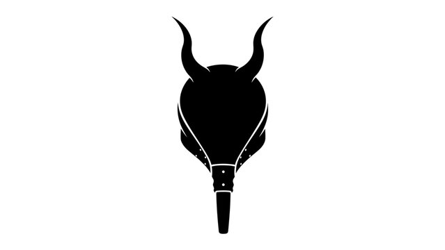 Black Silhouette of a Ram's Head with Horns and Bellows Nozzle: A striking black silhouette features the head of a ram with prominent curved horns, transitioning into a bellows nozzle.