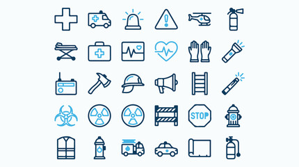 Emergency and First Responder Line Icon Set © Mahmud