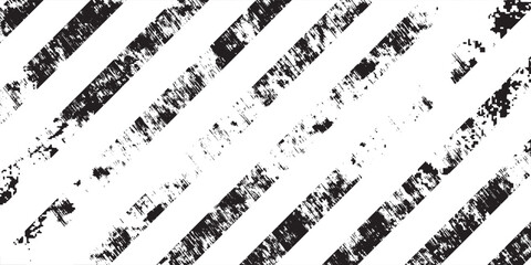 Fototapeta premium Abstract white background with black diagonal distress grunge stripe lines. Monochromatic weathered hazard texture banner vector graphic design.