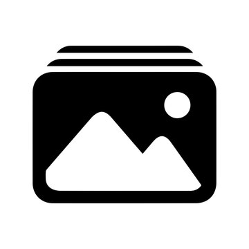 Photo gallery album icon representing image storage with album cover album photos pictures photography collection landscape mountains slideshow management organize snapshot