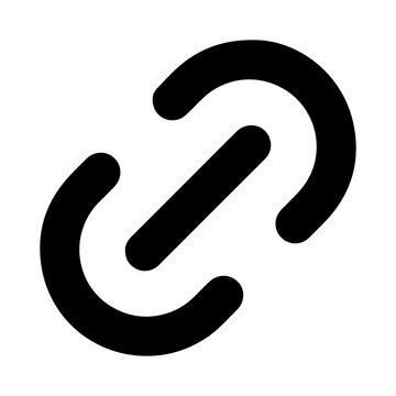 Minimalist chain link icon representing connection or connectivity symbol with connection internet connectivity hyperlink communication technology interface webmaster isolated