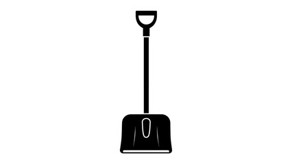 Snow Shovel Silhouette: A stark black silhouette of a snow shovel stands ready for winter work, symbolizing preparedness and the clearing of obstacles. © Ahsan