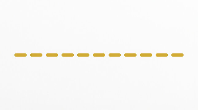 Minimalist gold dashed line on white background, elegant metallic dotted border element, horizontal golden divider for luxury stationery design