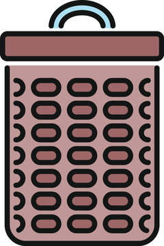Laundry hamper icon symbolizing clean clothes and hygiene activities