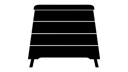 Gymnastics Vaulting Box Silhouette: A stark black silhouette of a gymnastics vaulting box, a fundamental piece of equipment in artistic gymnastics, isolated on a white background. © Ahsan