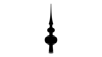 Ornate Finial Silhouette: A striking black silhouette of an ornate finial, featuring a spire atop a series of stacked decorative elements, stands in stark contrast. © Ahsan