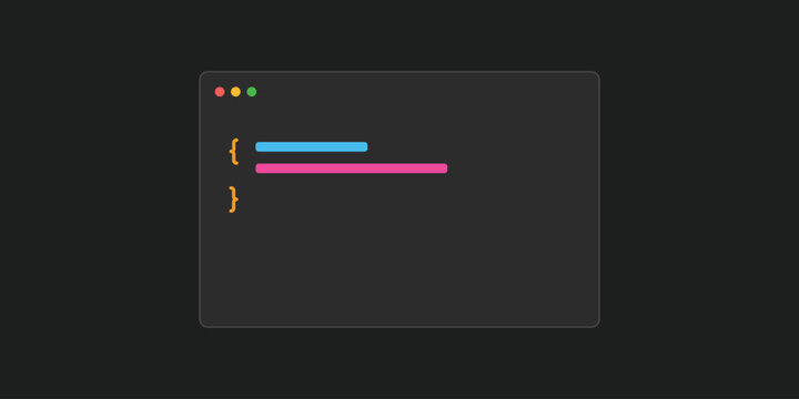 Code editor window with colorful brackets and syntax highlighting on dark gray background.