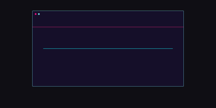 Modern website browser window layout with colorful status dots and thin line separators.