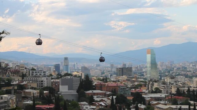 Tbilisi cable car in motion