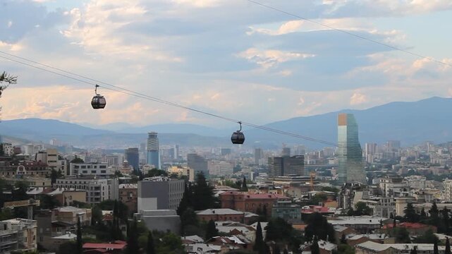 Tbilisi cable car in motion
