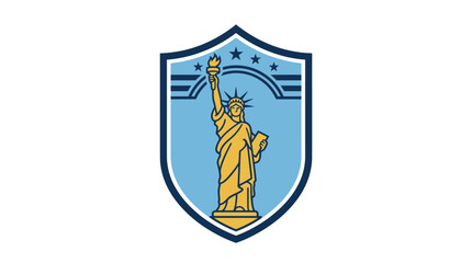 Obraz premium Statue of Liberty Shield Icon Symbol.