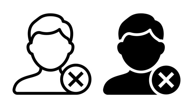 User icon with delete symbol