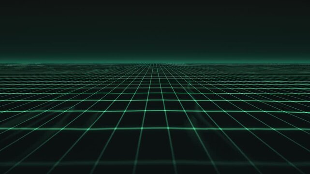 Seamless looping VJ loop with grid pattern in dark space