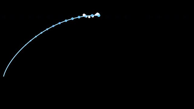 Glowing blue light trails tracing paths with particle dots on black background