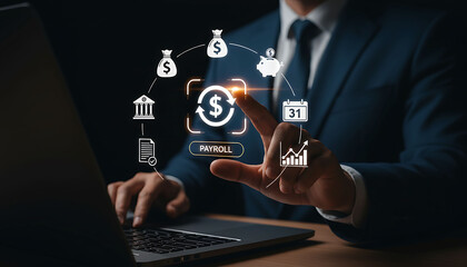 Fototapeta premium Payroll Automation Platform Employee Salary Management and Financial Processing