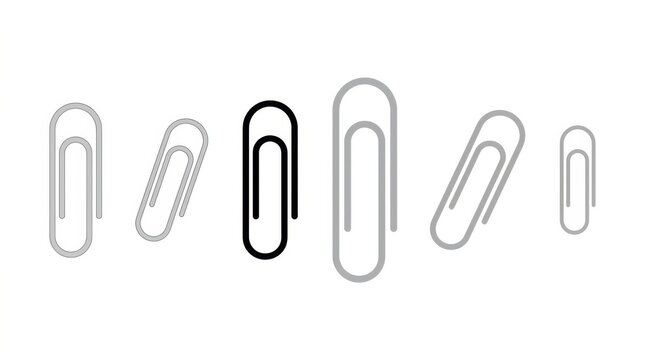 Assorted paper clips in various sizes and styles