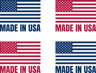Made in usa flag logos and vector illustration set © SUMI-120