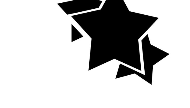 Bold black star balloon cluster vector icon, solid silhouette party decoration illustration for celebrations, birthday themes, festive posters, invitations, stickers, and modern decor