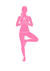 Fototapeta premium Woman practicing yoga tree pose